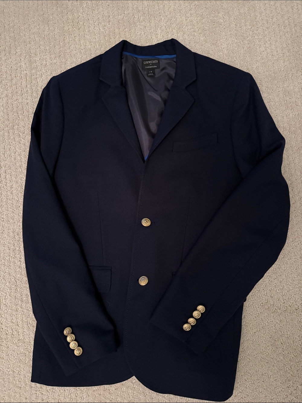 Like New Boys Crewcuts Navy Blazer with Gold Buttons